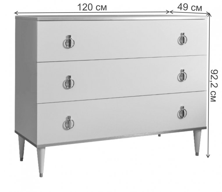 Комод Rimini белый / золото