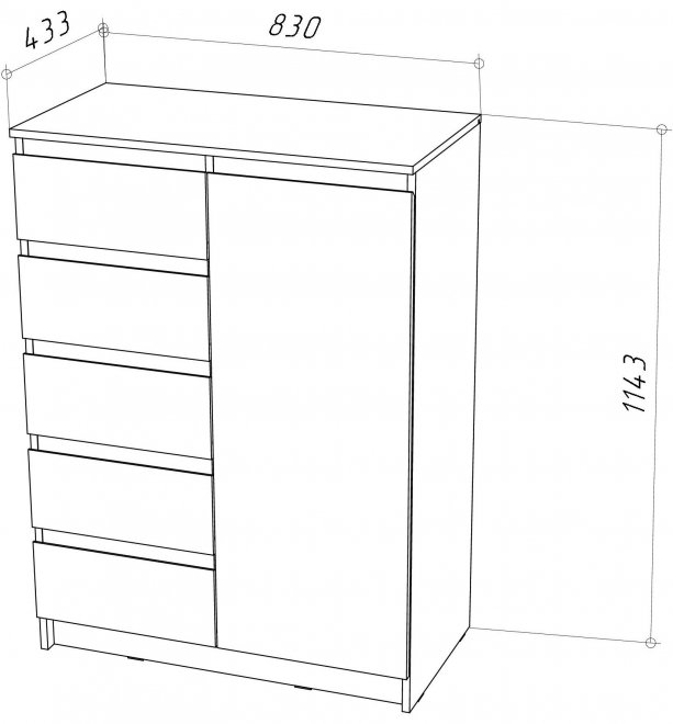 Комод Рунтроп Т-15 дуб сонома