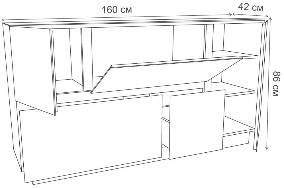 Комод MD 655.01.31 черный / белоснежный