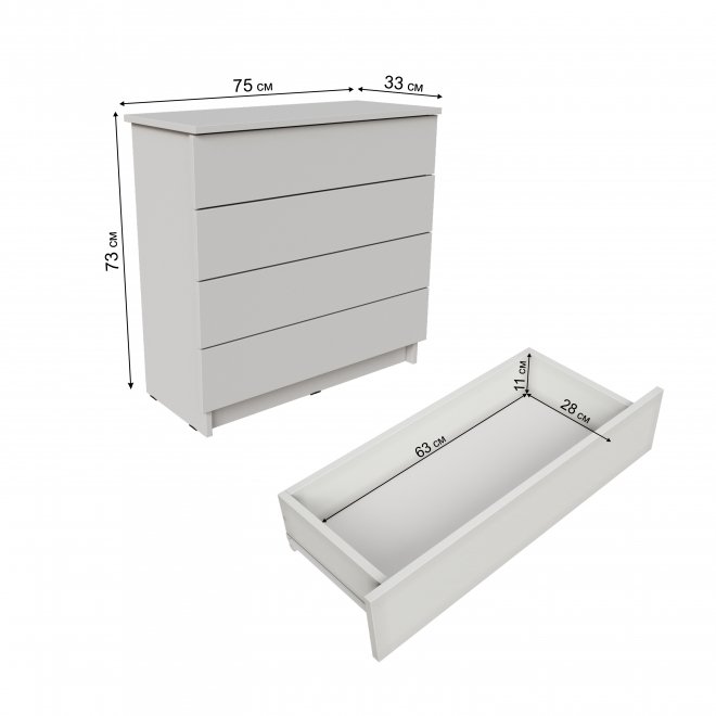 Комод Ультра лдсп белый