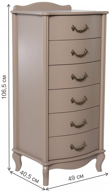 Комод Заварин 6 ящиков мокко