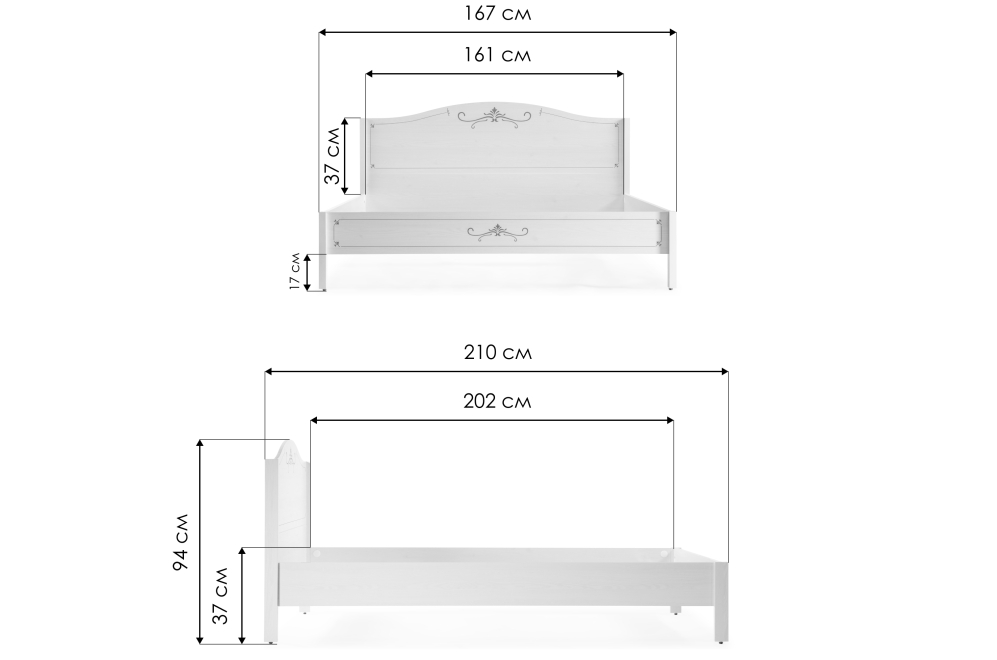 Двуспальная кровать Афродита 05 160х200 см лиственница сибио