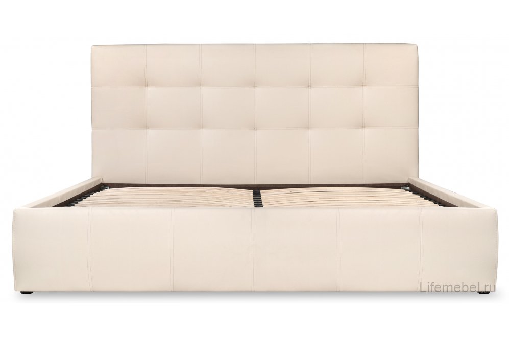 Двуспальная кровать Афродита-2 180х200 бежевый велюр bingo beige