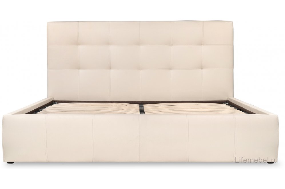 Двуспальная кровать Афродита-2 180х200 бежевый велюр bingo beige