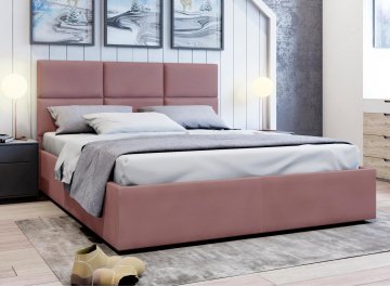 Двуспальная кровать Афродита-5 розовый велюр bingo mauve