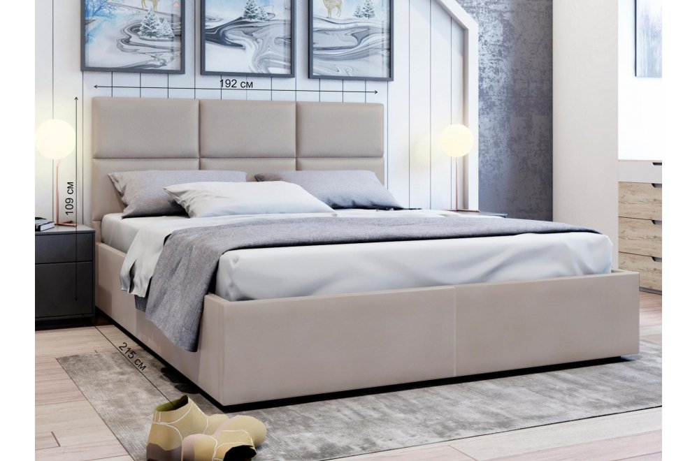 Двуспальная кровать Афродита-5 180x200 с ПМ светло-розовый велюр velutto 37