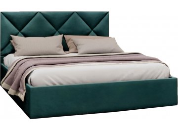 Двуспальная кровать Афродита-6 тёмно-синий велюр velutto 26