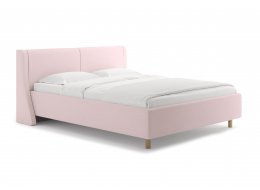 Двуспальная кровать Barcelona 160x200 с основанием ткань тедди розовая