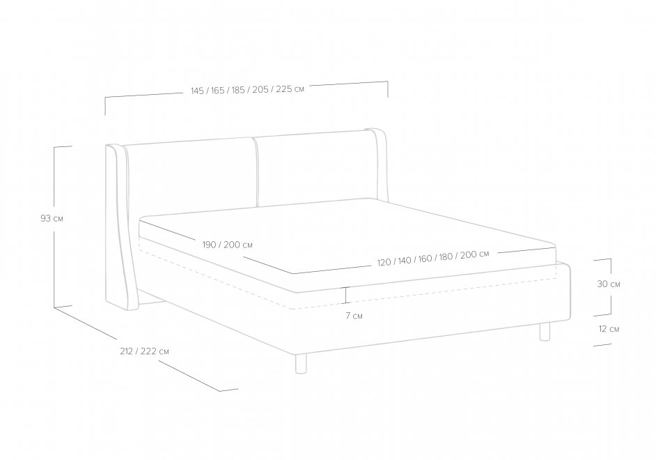 Двуспальная кровать Barcelona 160x200 с основанием ткань тедди розовая