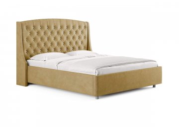 Двуспальная кровать Diamant горчичный эвита