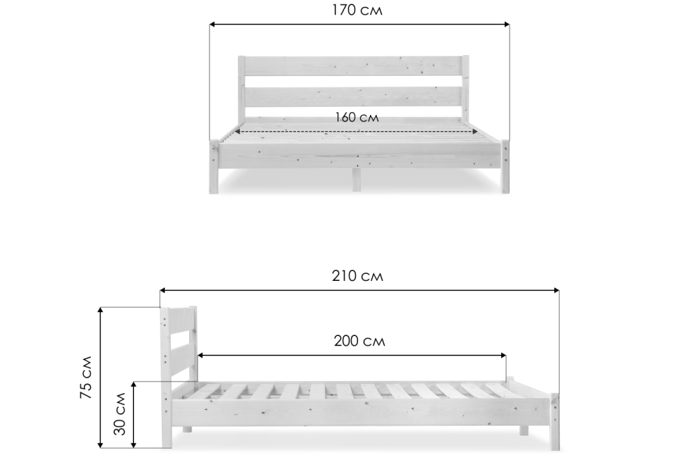 Двуспальная кровать Элли 160х200