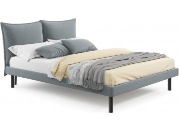 Двуспальная кровать Fly серый велюр