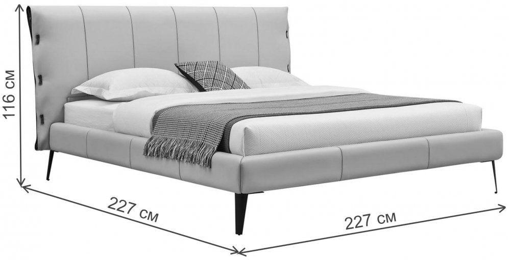 Двуспальная кровать GC1727 бежевая