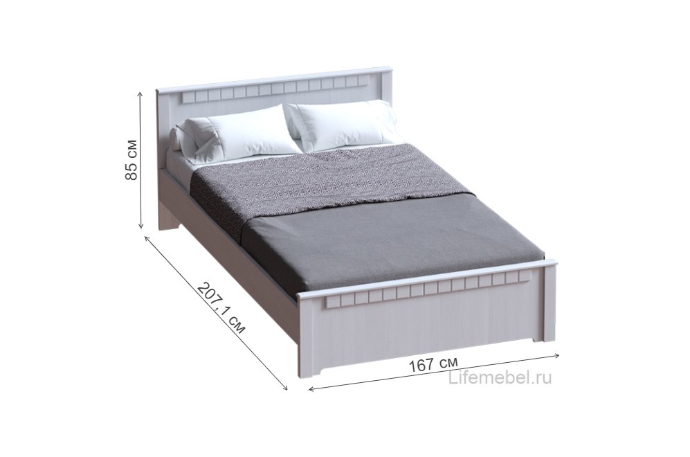 Двуспальная кровать Прованс 160х200 см бодега белая / патина премиум
