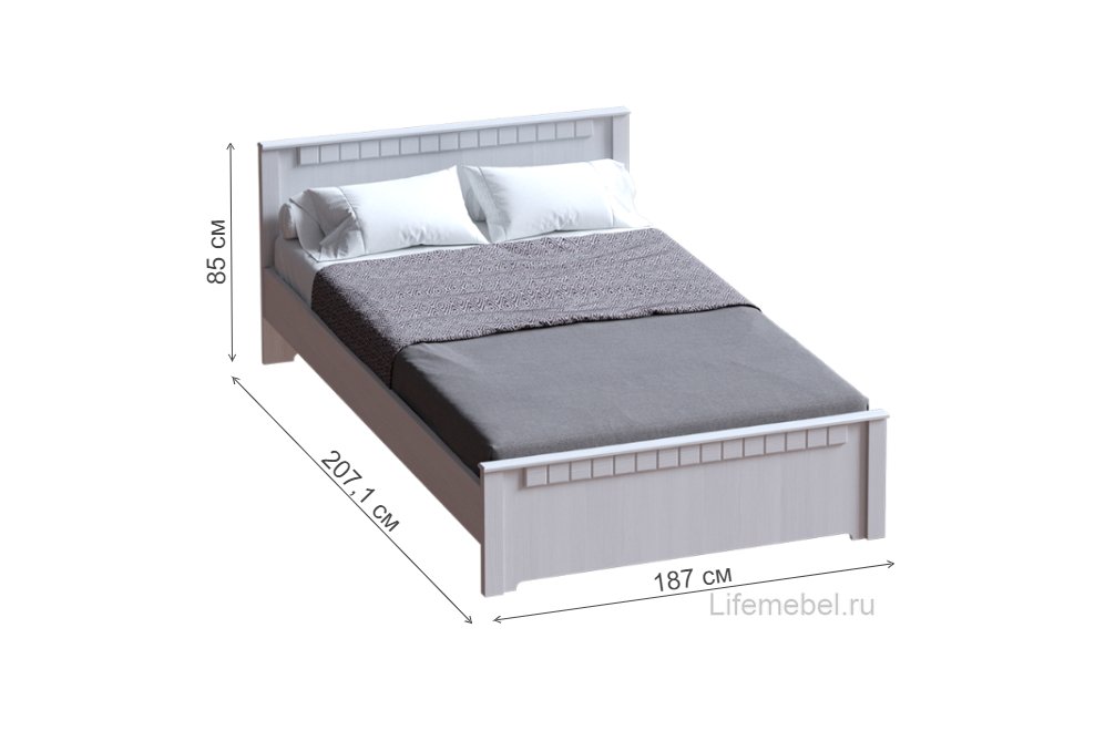 Двуспальная кровать Прованс 180х200 см бодега белая / патина премиум