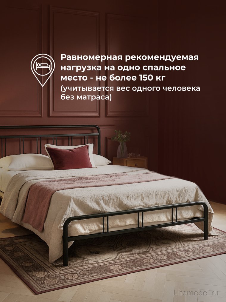 Двуспальная кровать Рейк 160х200 черная