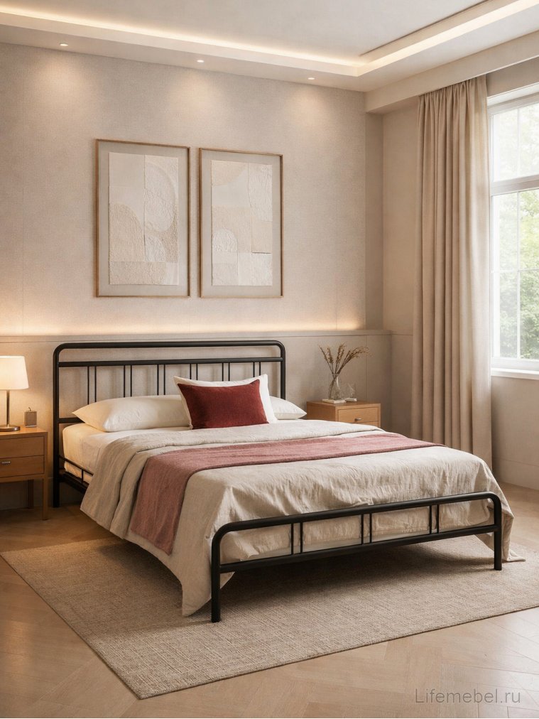 Двуспальная кровать Рейк 160х200 черная