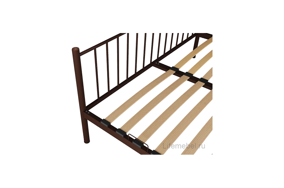 Двуспальная кровать Роза 160х190 коричневая