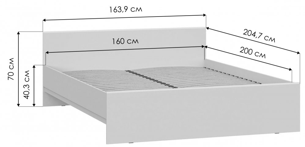 Двуспальная кровать Рунтроп 160х200 ламели дуб вотан