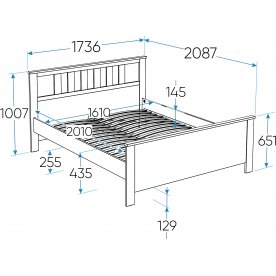 Двуспальная кровать Сага