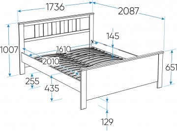Двуспальная кровать Сага