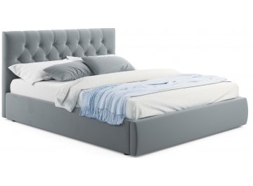 Двуспальная кровать Verona 160х200 с ПМ желтый велюр серый