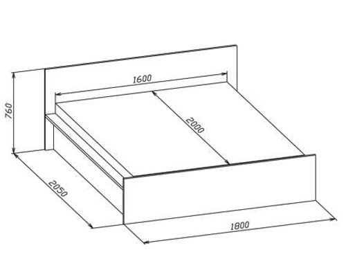 Кровать К-1 160x200 испанский орех