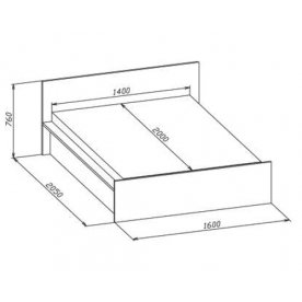 Кровать К-2 140 см x 200 см дуб венге