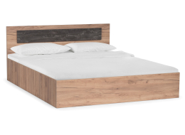 Двуспальная кровать Taika 160х200 дуб золотой / камень темный