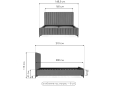 Двуспальная кровать Амелия 160х200 темно-серая