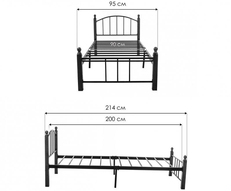 Односпальная кровать АТ-915 90х200 queen bed