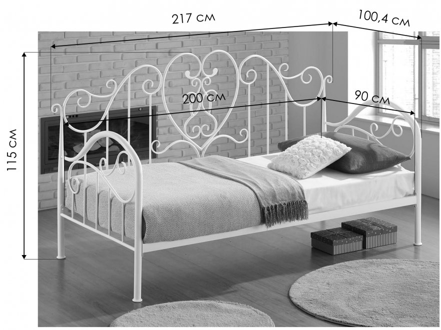 Кровать Dalia 90 см х 200 см ivory