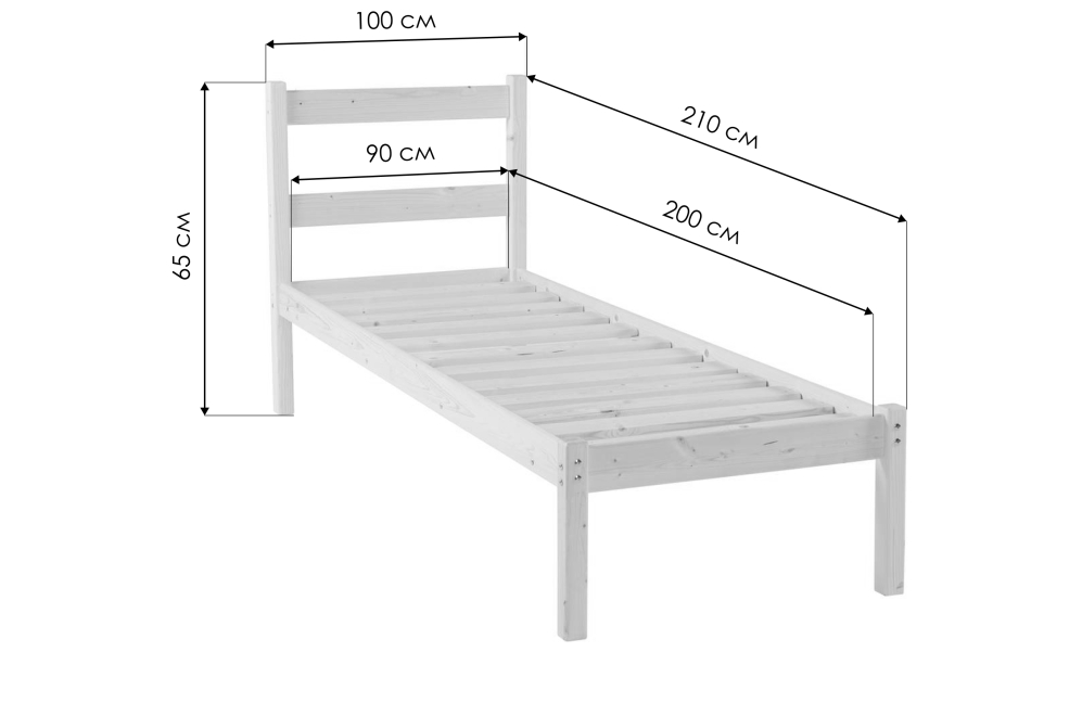 Односпальная кровать Дерри 90х200