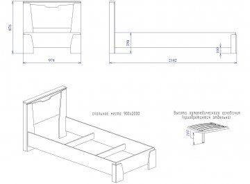 Односпальная кровать Гарда Prime