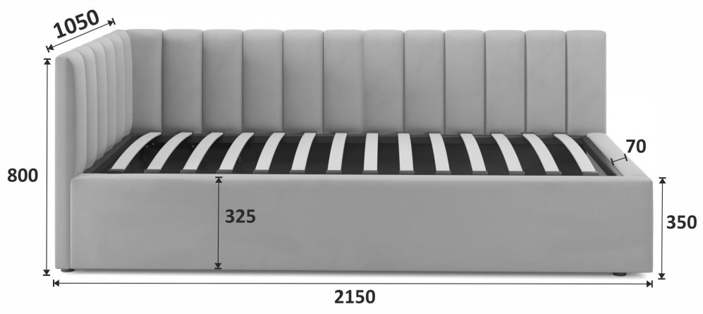 Тахта Milena 90х200 велюр бежевый