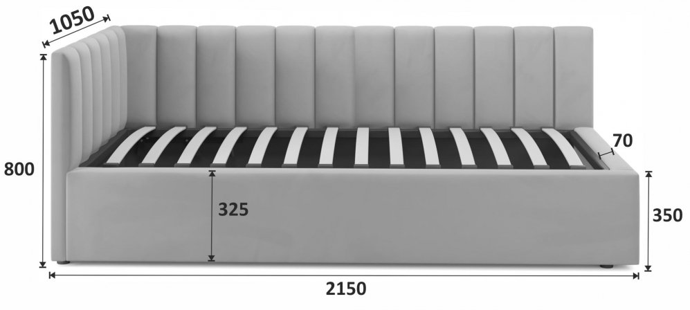 Тахта Milena 90х200 велюр шоколад