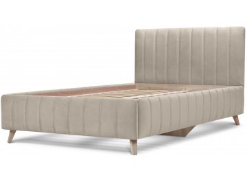 Односпальная кровать Монако кремовый / натуральное дерево