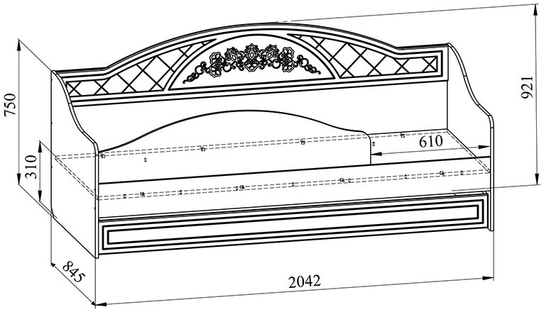 Софа Соня Премиум СО-25К 80х200 ясень патина