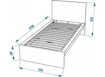 Детская кровать Варма Сэнг 90х200 106х208х100/38 белый