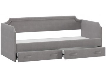 Детская кровать Кантри ТД-308.12.02 Тип 1 90х200 велюр светло-серый