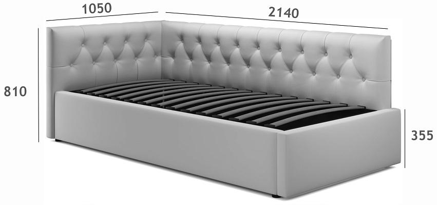 Тахта Ариэтта 90x200 с ортопедическим основанием серая