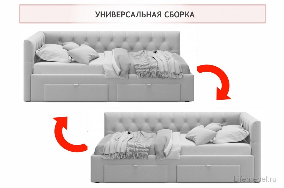 Тахта Ариэтта 90x200 с ортопедическим основанием и ящиками черная