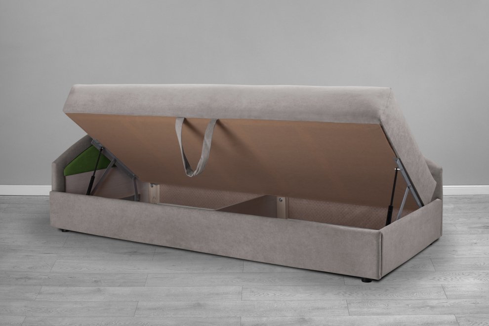 Тахта Дельта 90х200 левая с ПМ velutto 21 / velutto 31 зеленая