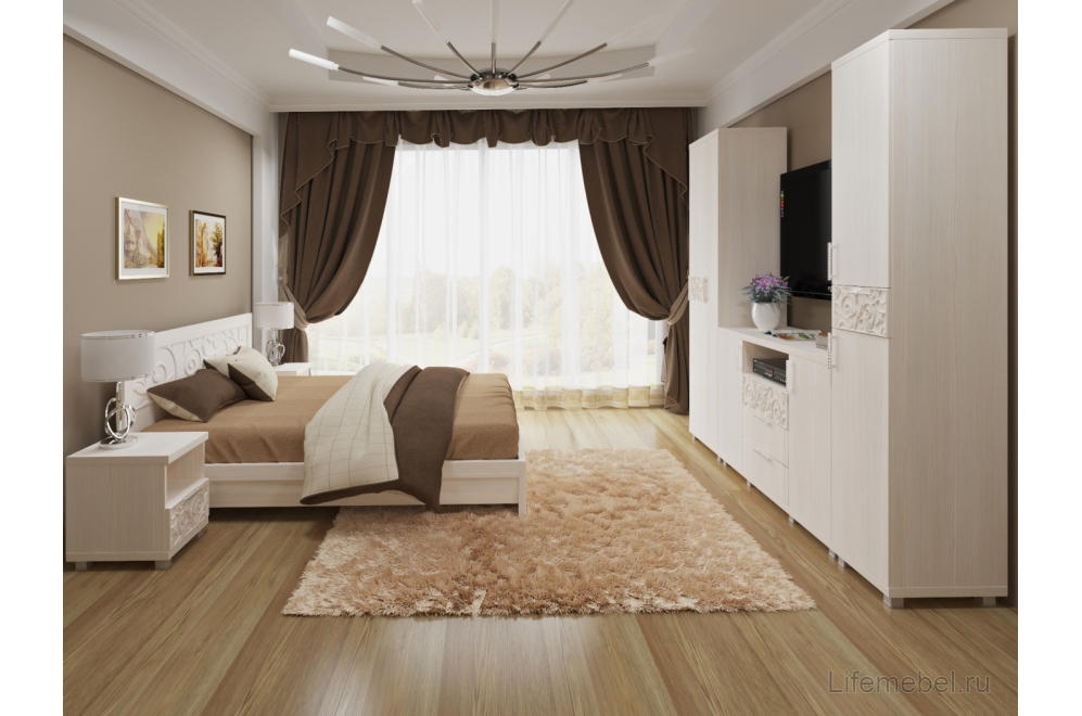 Кровать Ирис 140 см x 200 см дуб бодега