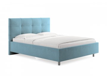 Двуспальная кровать Caprice голубой рогожка