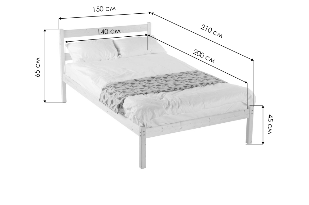 Полутораспальная кровать Ирвин 140х200