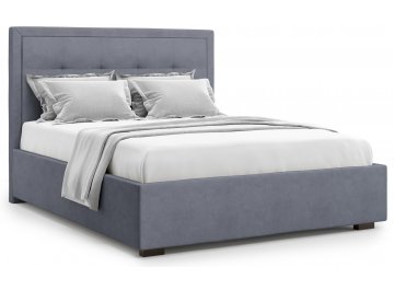 Полутораспальная кровать Komo 140 серый велюр (velutto 32)