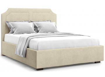 Полутораспальная кровать Lago 140 бежевый велюр (velutto 17)