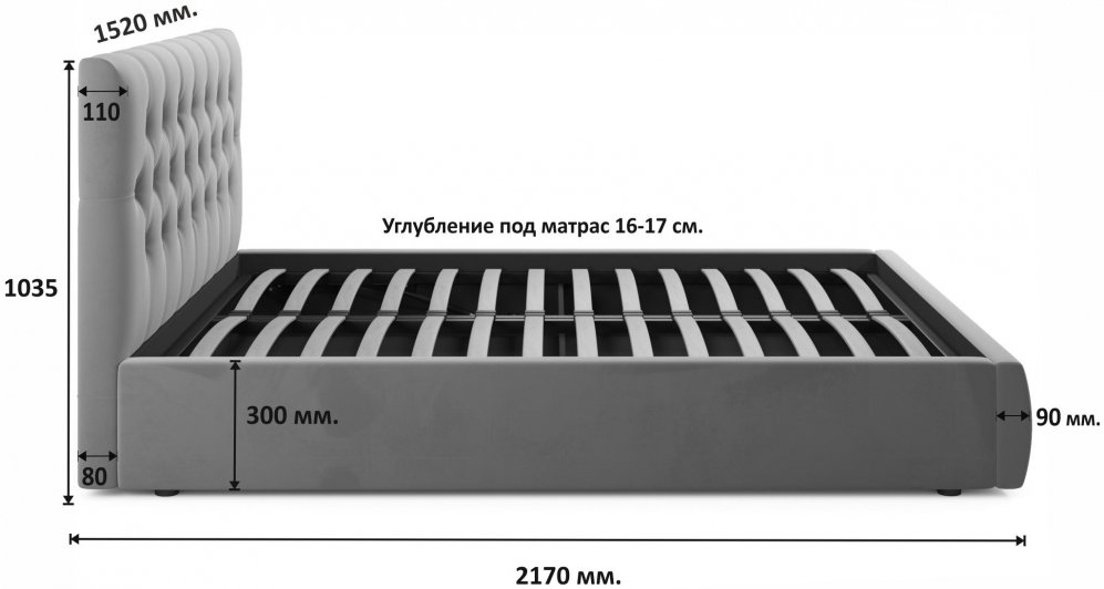 Полутораспальная кровать Verona 140х200 с ПМ лиловый велюр