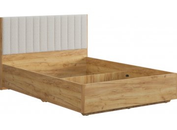 Полутораспальная кровать Юлия 140x200 см дуб крафт золотой / белый